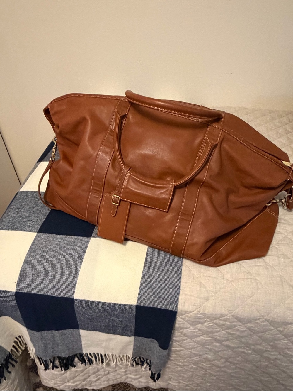 Coach Large Brown Leather Duffel Bag